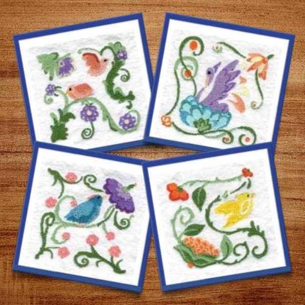 Picture of Jacobean Tropical Birds 2 Embroidery Design Pack