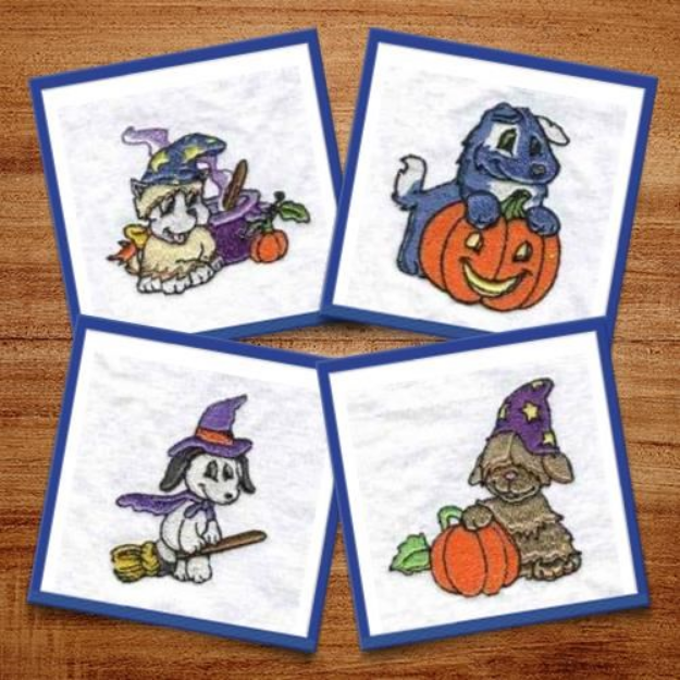 Picture of Halloween Puppies Embroidery Design Pack
