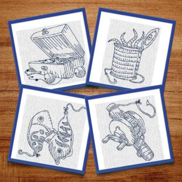 Picture of Fishing Time Embroidery Design Pack