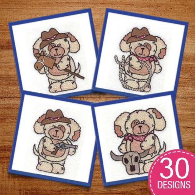Picture of Pudgy Puppy Wild West Embroidery Design Pack
