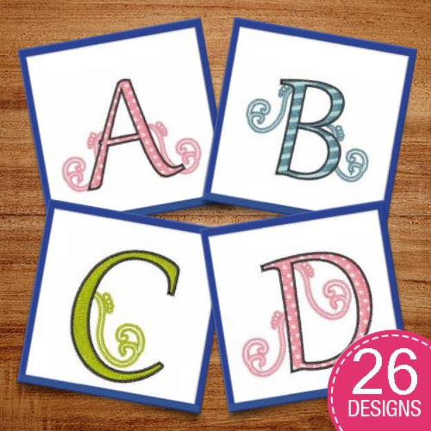Picture of Baby Swirl Font Embroidery Design Pack
