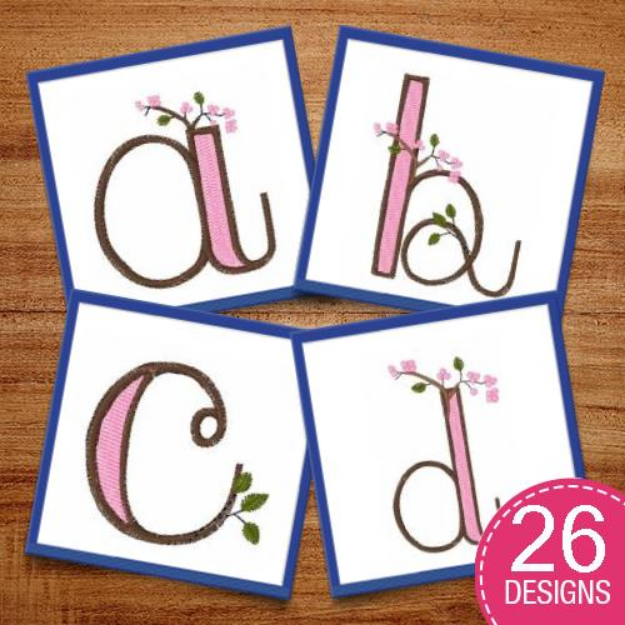 Picture of Cherry Blossom Font Embroidery Design Pack