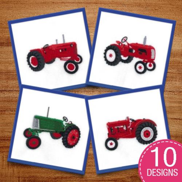 Picture of Antique Tractors Embroidery Design Pack
