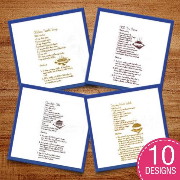 Picture of Dish Towel Recipes #2 Embroidery Design Pack