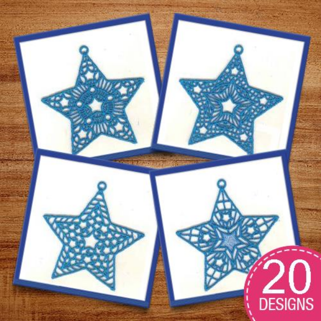 Picture of Lace Star Ornaments Embroidery Design Pack