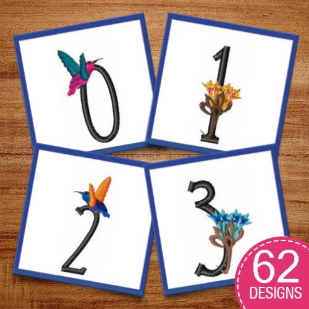 Picture of Hummingbird Font Embroidery Design Pack
