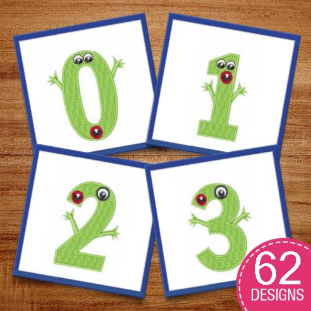 Picture of Monster Fun Font Embroidery Design Pack