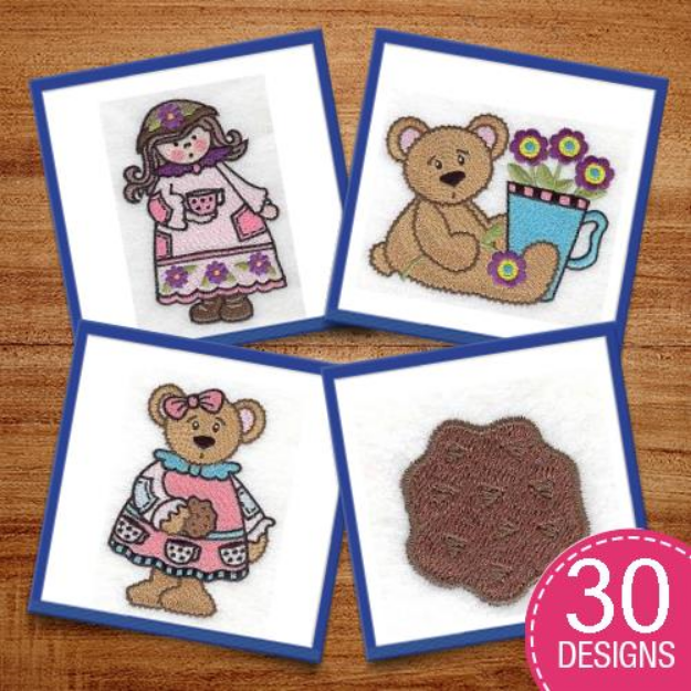 Picture of Teddy Bear Tea Party Embroidery Design Pack