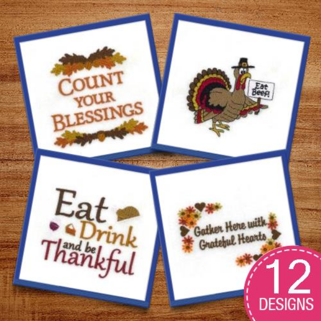 Picture of Thanksgiving Sayings Design Pack Embroidery Design Pack