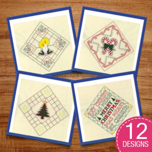 Picture of Christmas Potholders Embroidery Design Pack