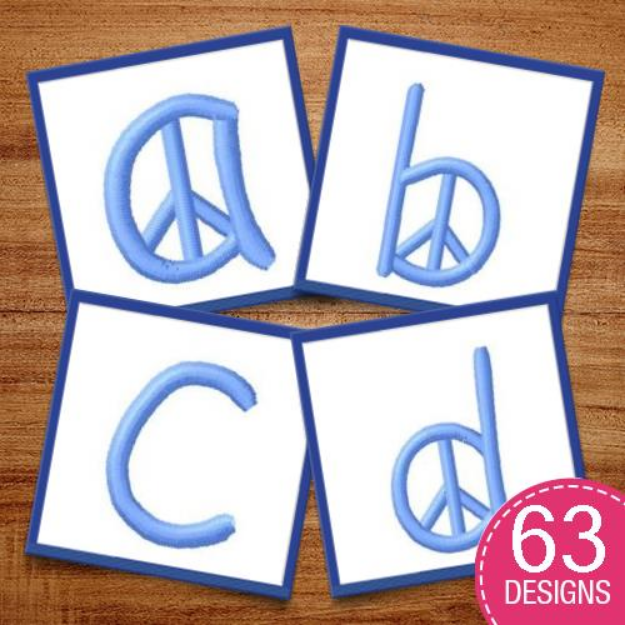 Picture of PEACE ALPHABET FONT Embroidery Design Pack