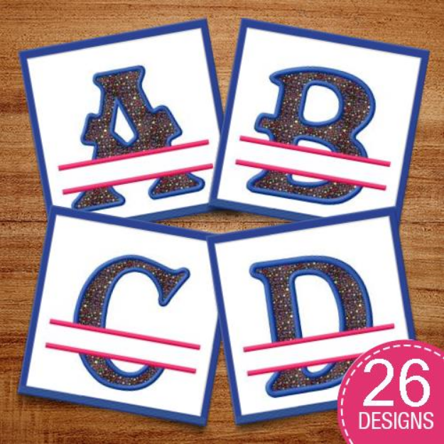Picture of Split Applique FONT Embroidery Design Pack