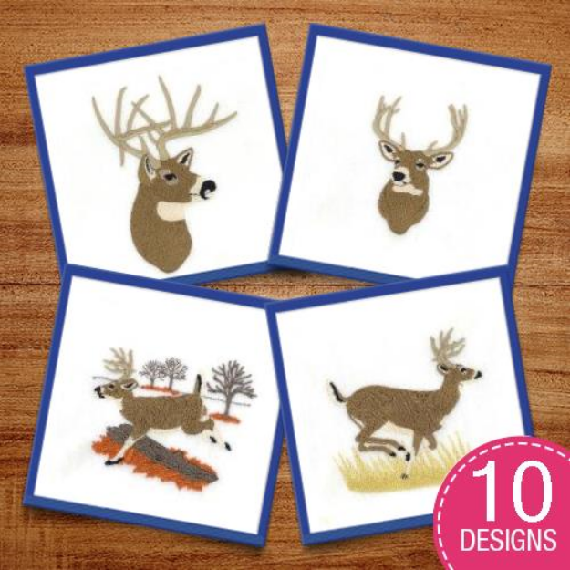 Picture of White-Tailed Deer Embroidery Design Pack