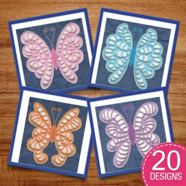 Picture of Decorative Butterflies Cutwork Embroidery Design Pack