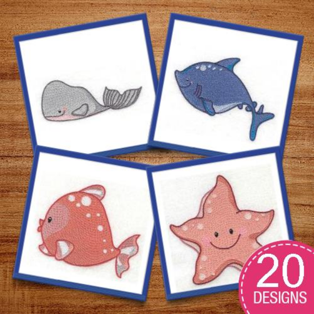 Picture of Sea Friends Embroidery Design Pack