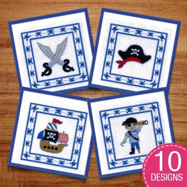 Picture of Pirate Quilt Squares Embroidery Design Pack
