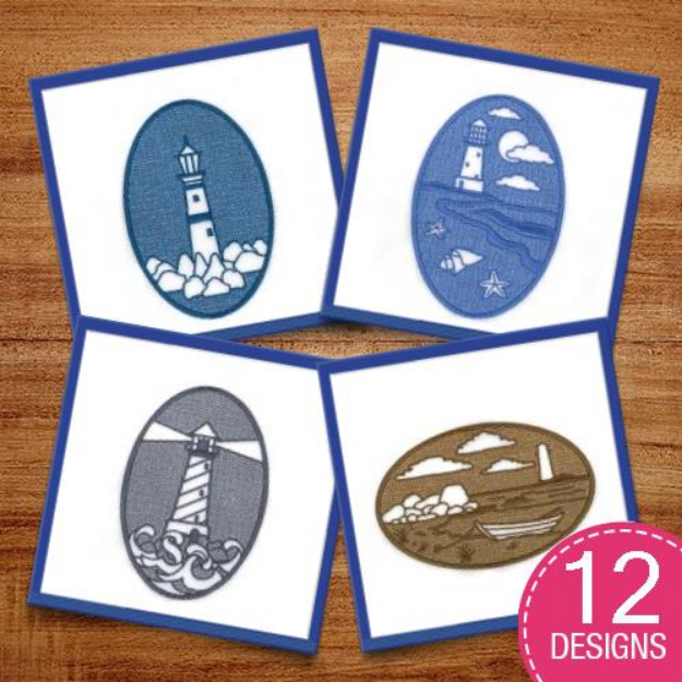 Picture of Lighthouse and Beach Scnes Embroidery Design Pack