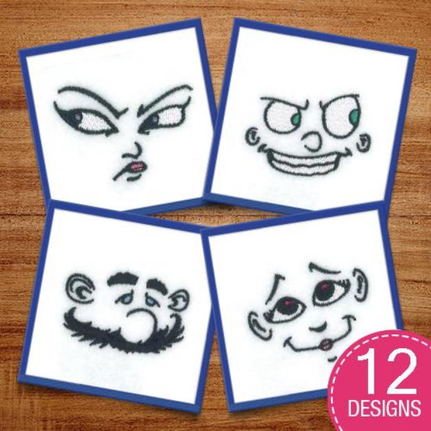 Picture of Funny Faces Embroidery Design Pack