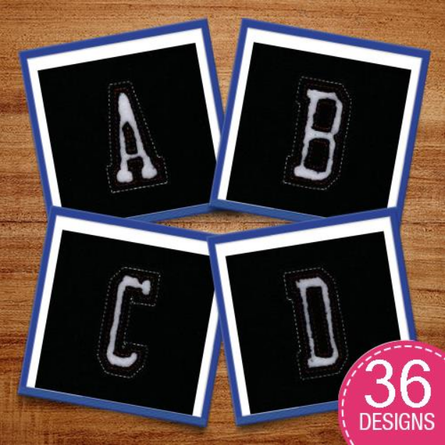 Picture of Cutout Alphabet and Numbers Small Embroidery Design Pack