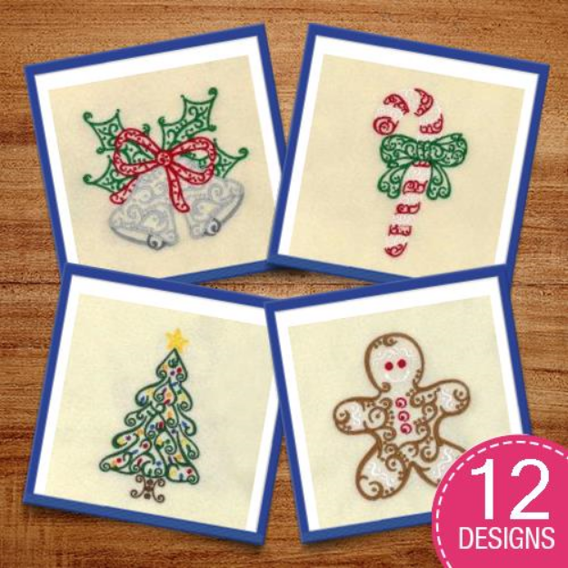 Picture of Christmas Filigree Embroidery Design Pack