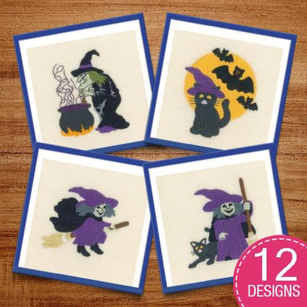 Picture of Witches and Wizards Embroidery Design Pack