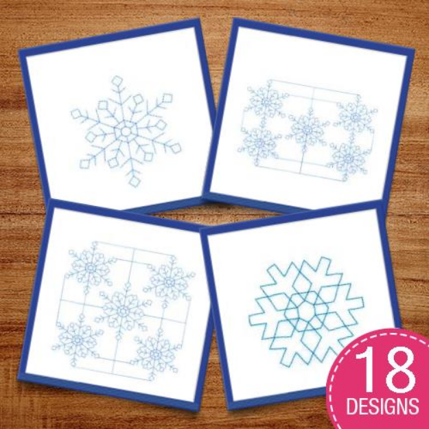 Picture of Stipple Snowflakes Embroidery Design Pack