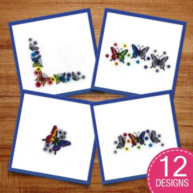 Picture of Floral Butterflies Embroidery Design Pack