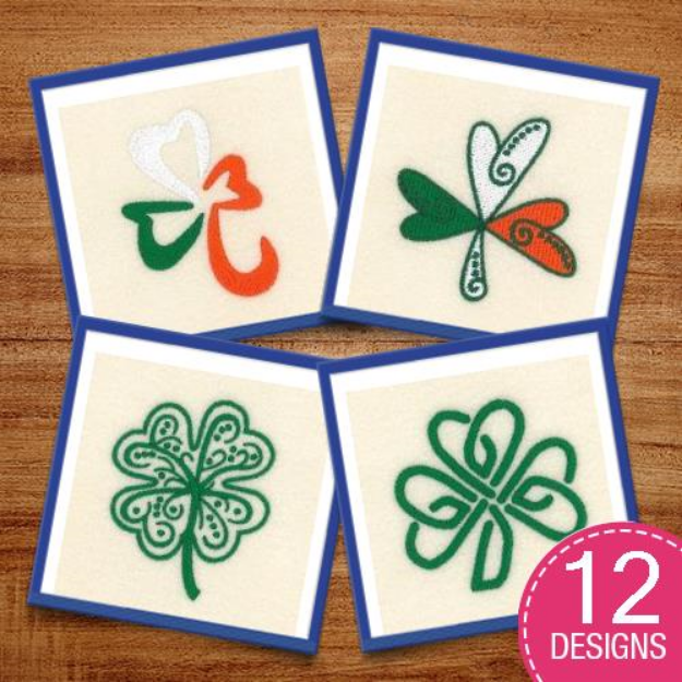 Picture of Decorative Shamrocks and Clovers Embroidery Design Pack
