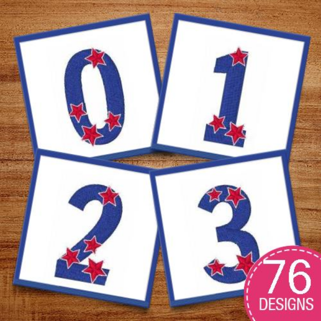Picture of Patriotic Font Embroidery Design Pack
