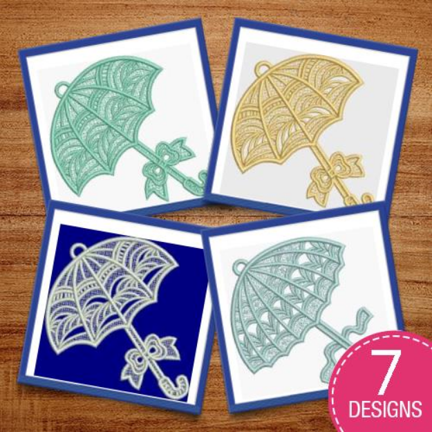 Picture of FSL Umbrellas Embroidery Design Pack