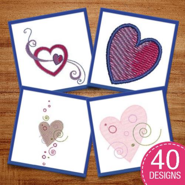 Picture of Hearts Embroidery Design Pack
