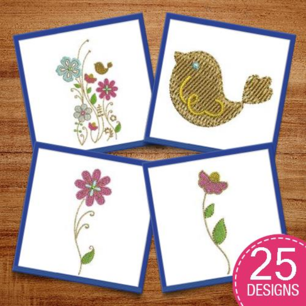 Picture of Summer Floral 1 Embroidery Design Pack