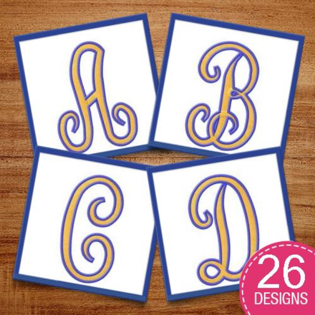 Picture of Tall Script 2 Embroidery Design Pack