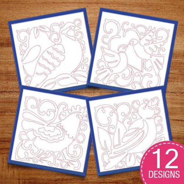 Picture of 12 Days of Christmas Quilting Blocks Embroidery Design Pack