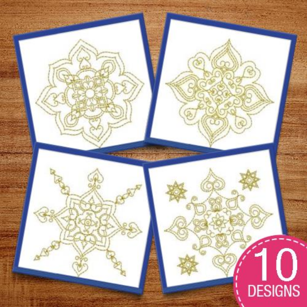 Picture of Snowflake Motif Smaler Embroidery Design Pack