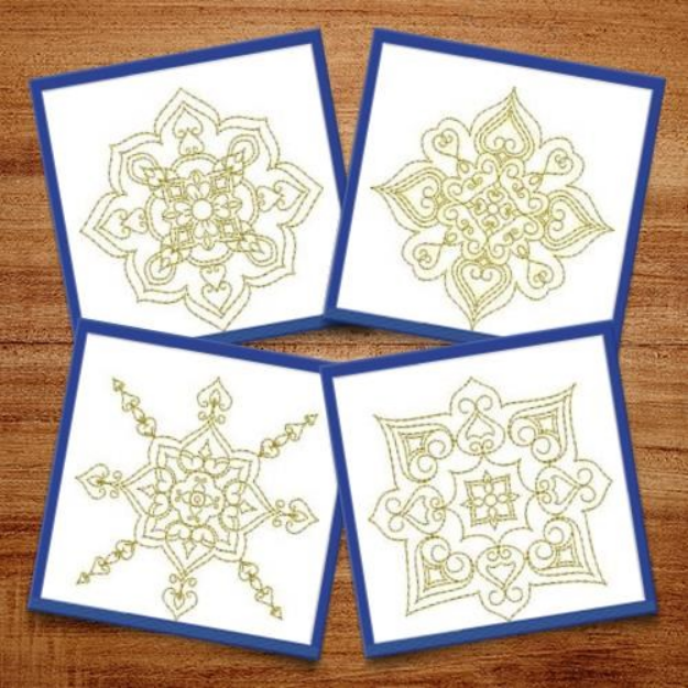 Picture of Snowflake Motif Medium Size  Embroidery Design Pack