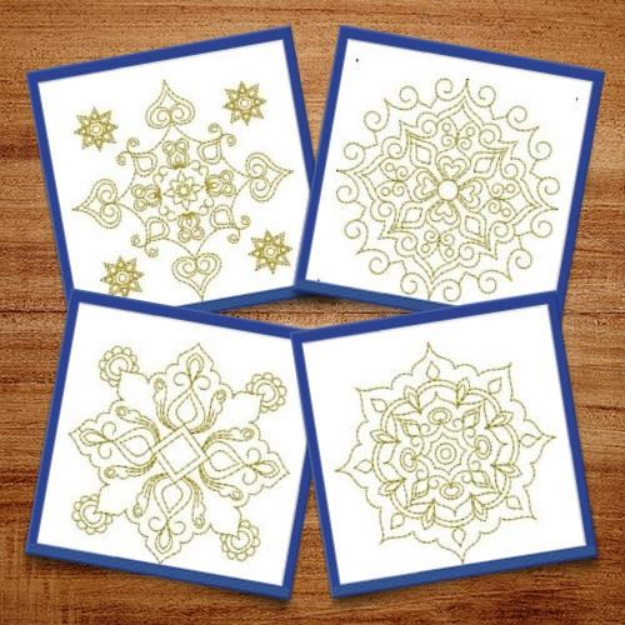 Picture of Snowflake Motif Large Size Embroidery Design Pack