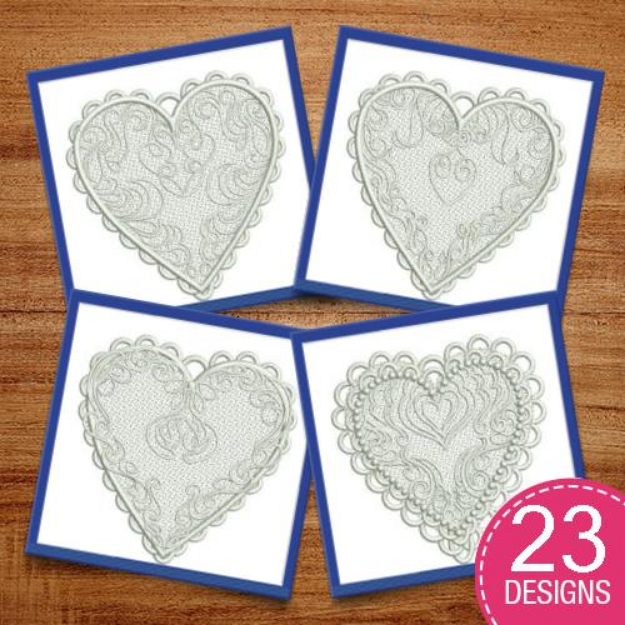 Picture of Free Standing Lace Valentine Hearts
