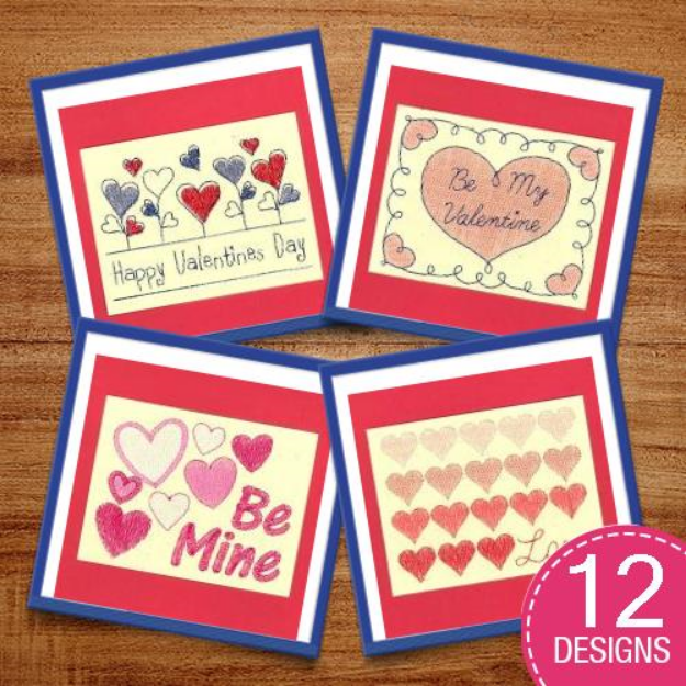 Picture of Valentine Cards Embroidery Design Pack