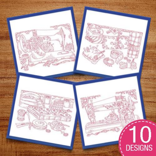 Picture of Antique Sewing Machine Quilt Blocks Embroidery Design Pack