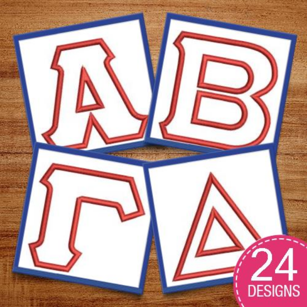 Picture of Greek 3" Letters Embroidery Design Pack