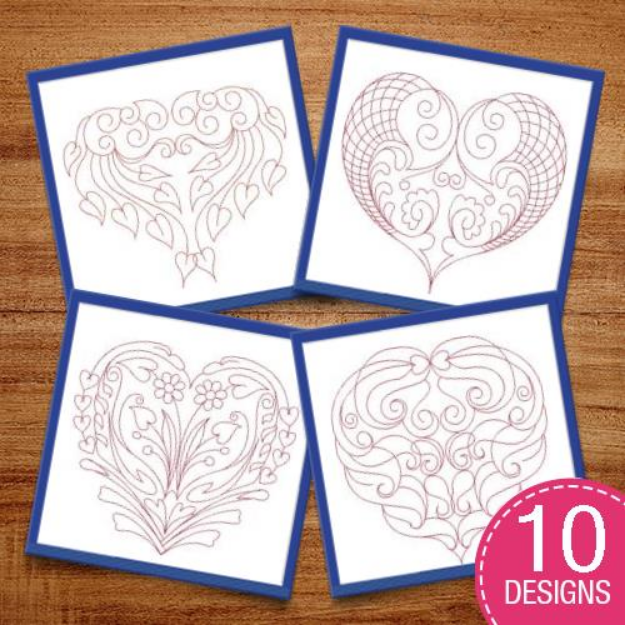 Picture of Elegant Hearts Embroidery Design Pack