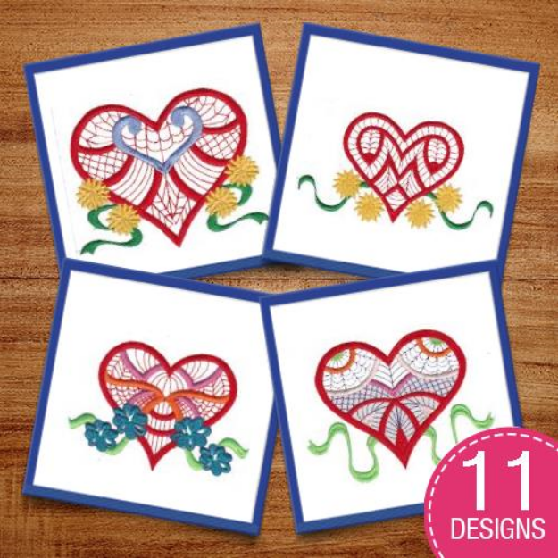 Picture of Valentine Hearts Embroidery Design Pack