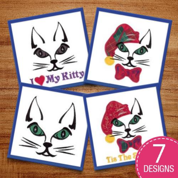 Picture of I Love My Kitty Embroidery Design Pack
