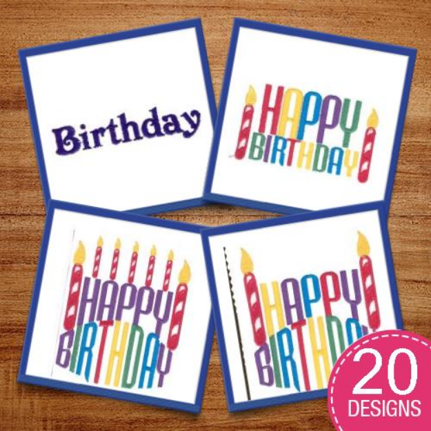 Picture of Happy Birthday Package Embroidery Design Pack