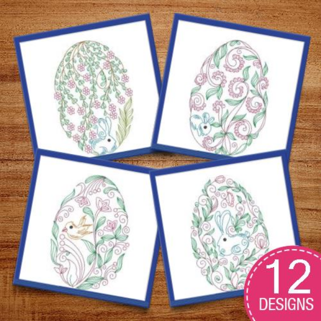 Picture of Easter Eggs (Not Free Standing Lace) Embroidery Design Pack
