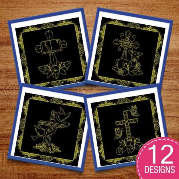 Picture of Framed Crosses Quilt Blocks Embroidery Design Pack