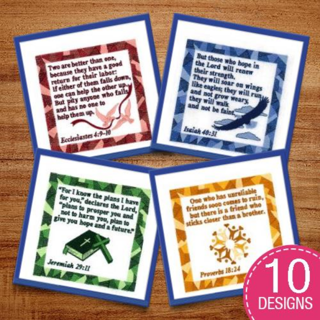 Picture of Bible Verse Squares 2 Embroidery Design Pack