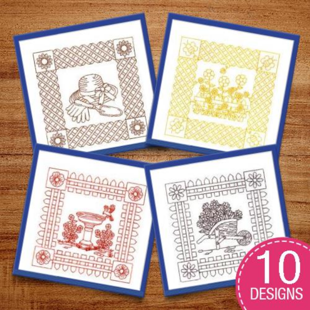 Picture of Garden Quilt Squares Embroidery Design Pack
