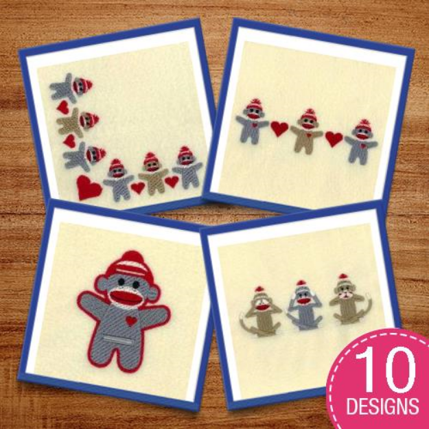 Picture of Sock Monkey Embroidery Design Pack